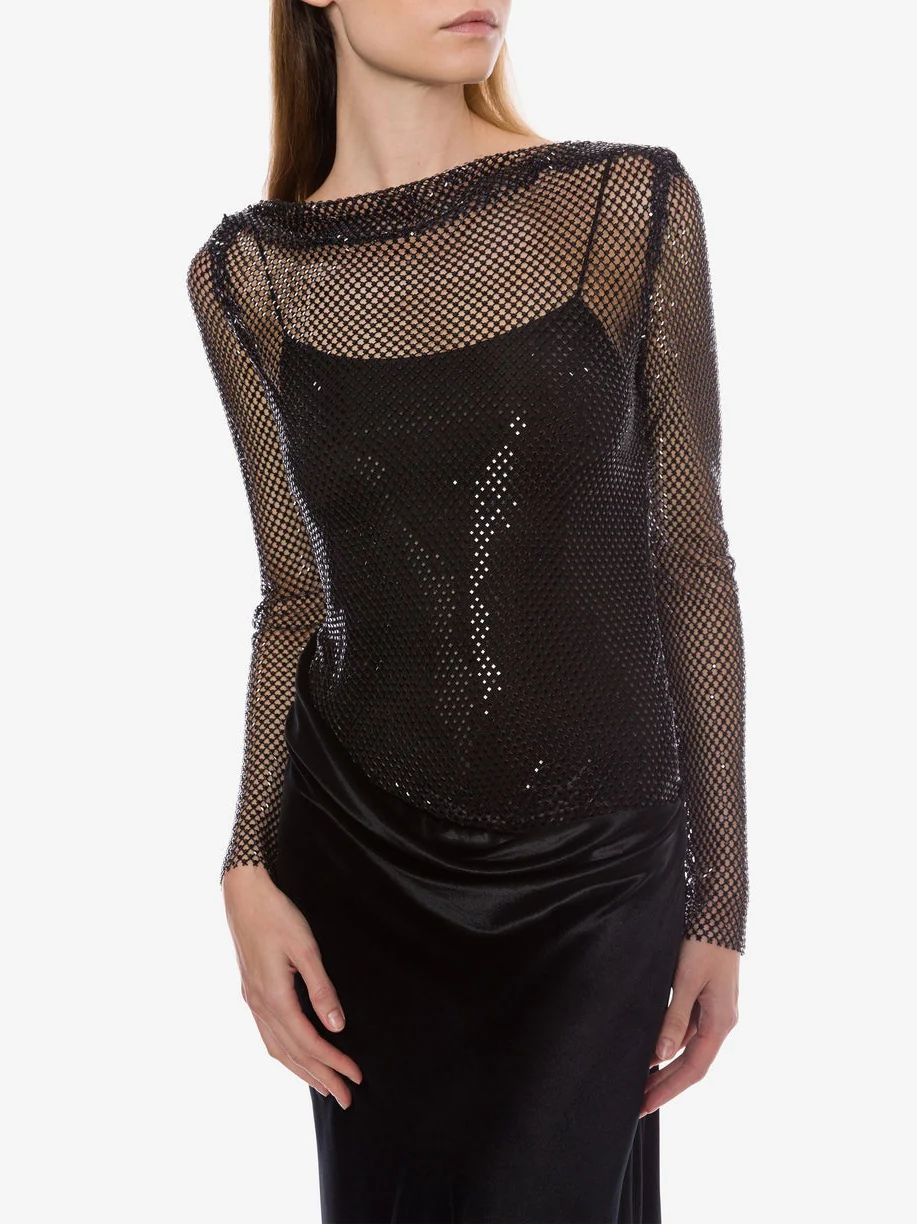 Mesh and rhinestone dress - Image 4