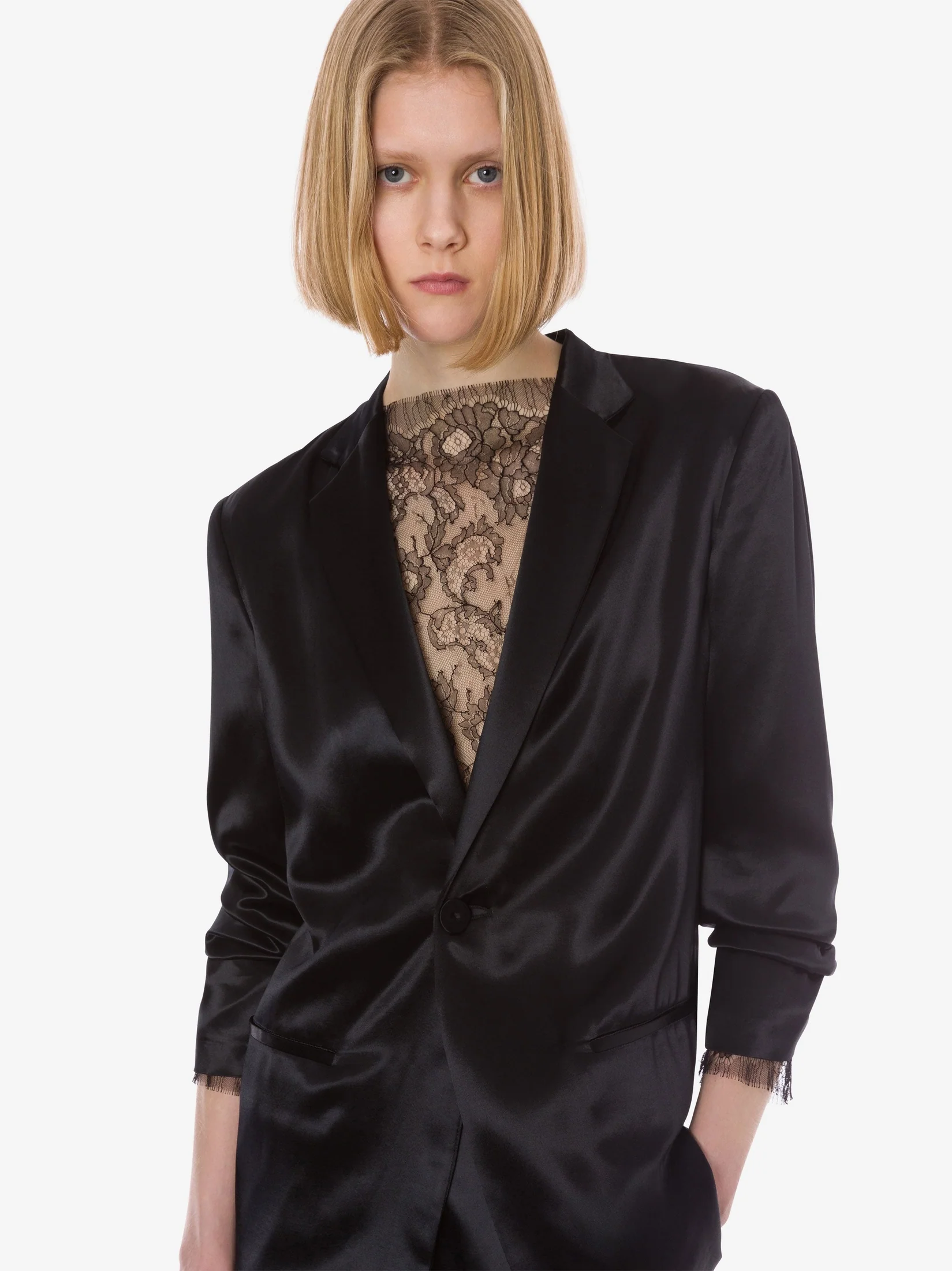 Blazer in glossy satin - Image 4